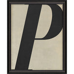 Letter P Black on White Framed Print