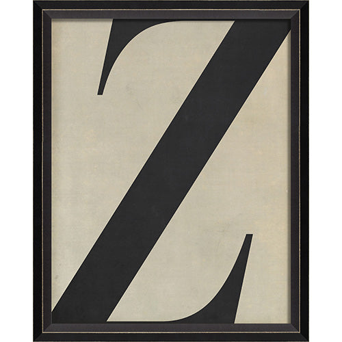 Letter Z Black on White Framed Print