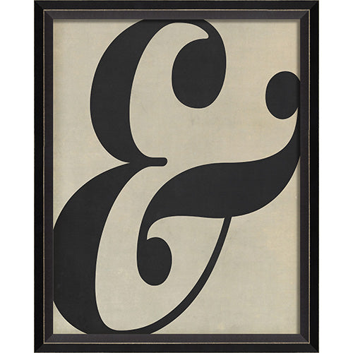 Letter Ampersand Black on White Framed Print