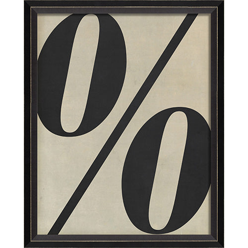 Letter Percent Black on White Framed Print