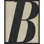 Letter B Black on White Framed Print