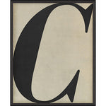 Letter C Black on White Framed Print