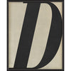 Letter D Black on White Framed Print
