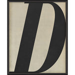 Letter D Black on White Framed Print