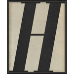 Letter H Black on White Framed Print