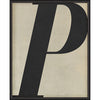 Letter P Black on White Framed Print