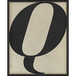 Letter Q Black on White Framed Print