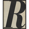 Letter R Black on White Framed Print