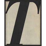Letter T Black on White Framed Print
