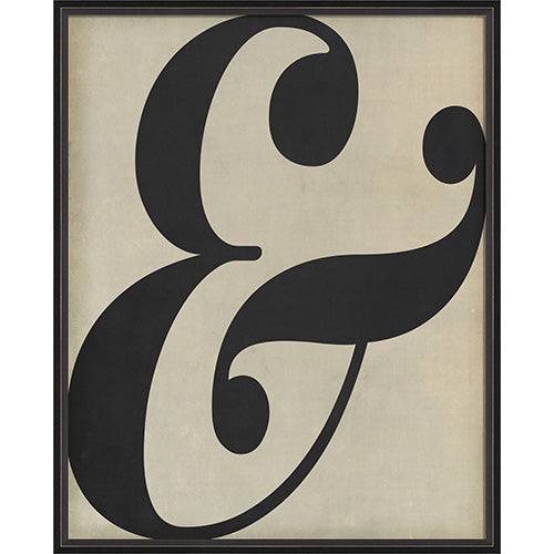 Letter Ampersand Black on White Framed Print
