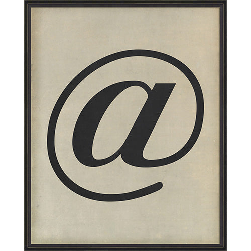Letter At Symbol Black on White Framed Print
