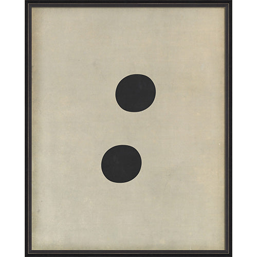 Letter Colon Black on White Framed Print