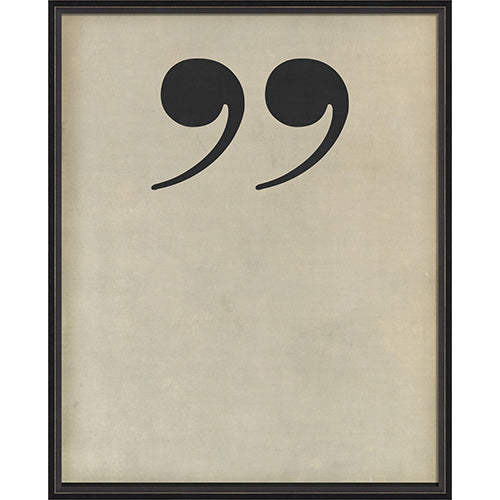 Letter End Quotes Black on White Framed Print