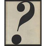 Letter Question Mark Black on White Framed Print