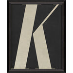 Letter K White on Black Framed Print