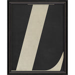 Letter L White on Black Framed Print