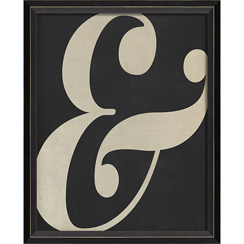 Letter Ampersand White on Black Framed Print