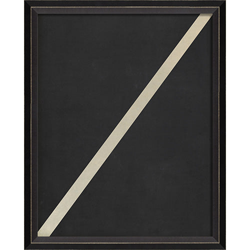 Letter Slash White on Black Framed Print