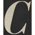Letter C White on Black Framed Print