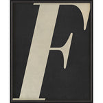 Letter F White on Black Framed Print