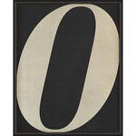 Letter O White on Black Framed Print