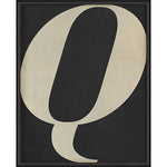 Letter Q White on Black Framed Print