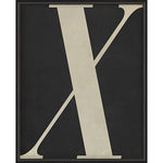 Letter X White on Black Framed Print