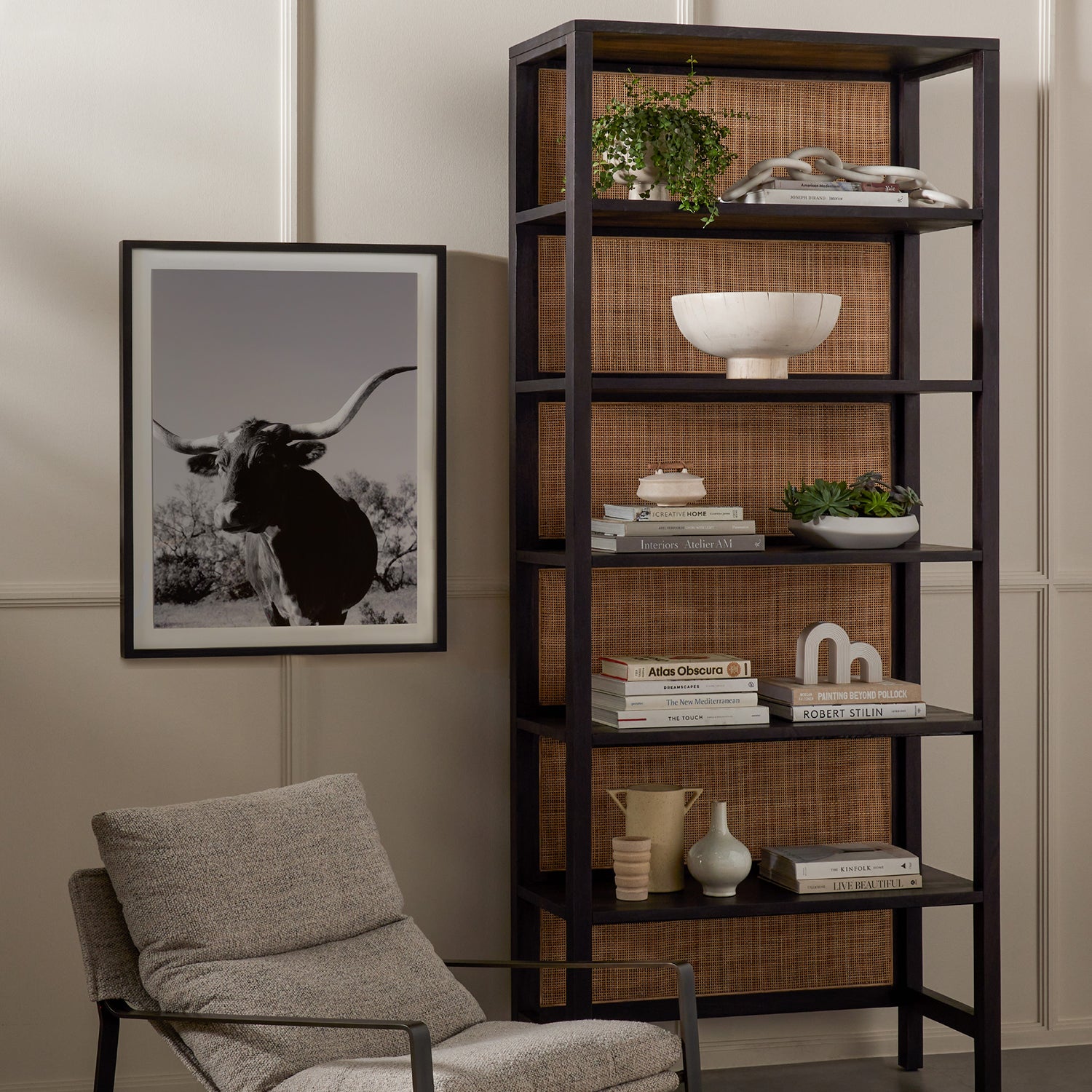 Four Hands Caprice Large Bookshelf Paynes Gray