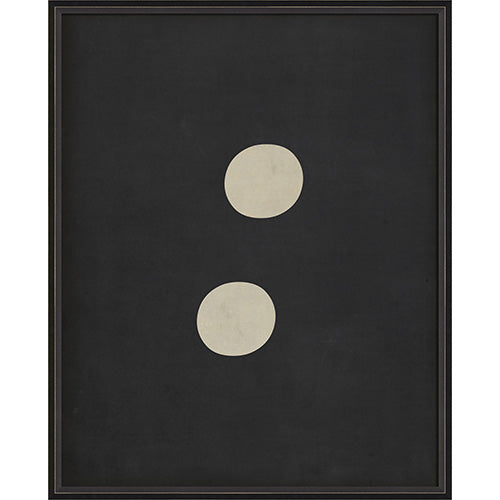 Letter Colon White on Black Framed Print