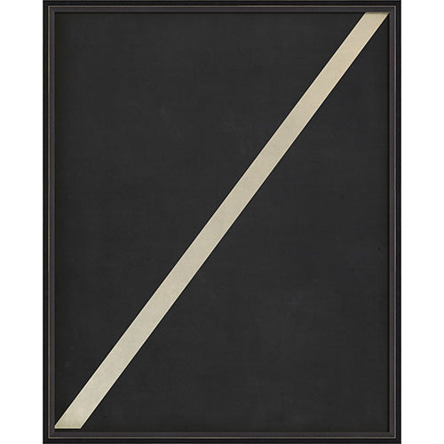 Letter Slash White on Black Framed Print