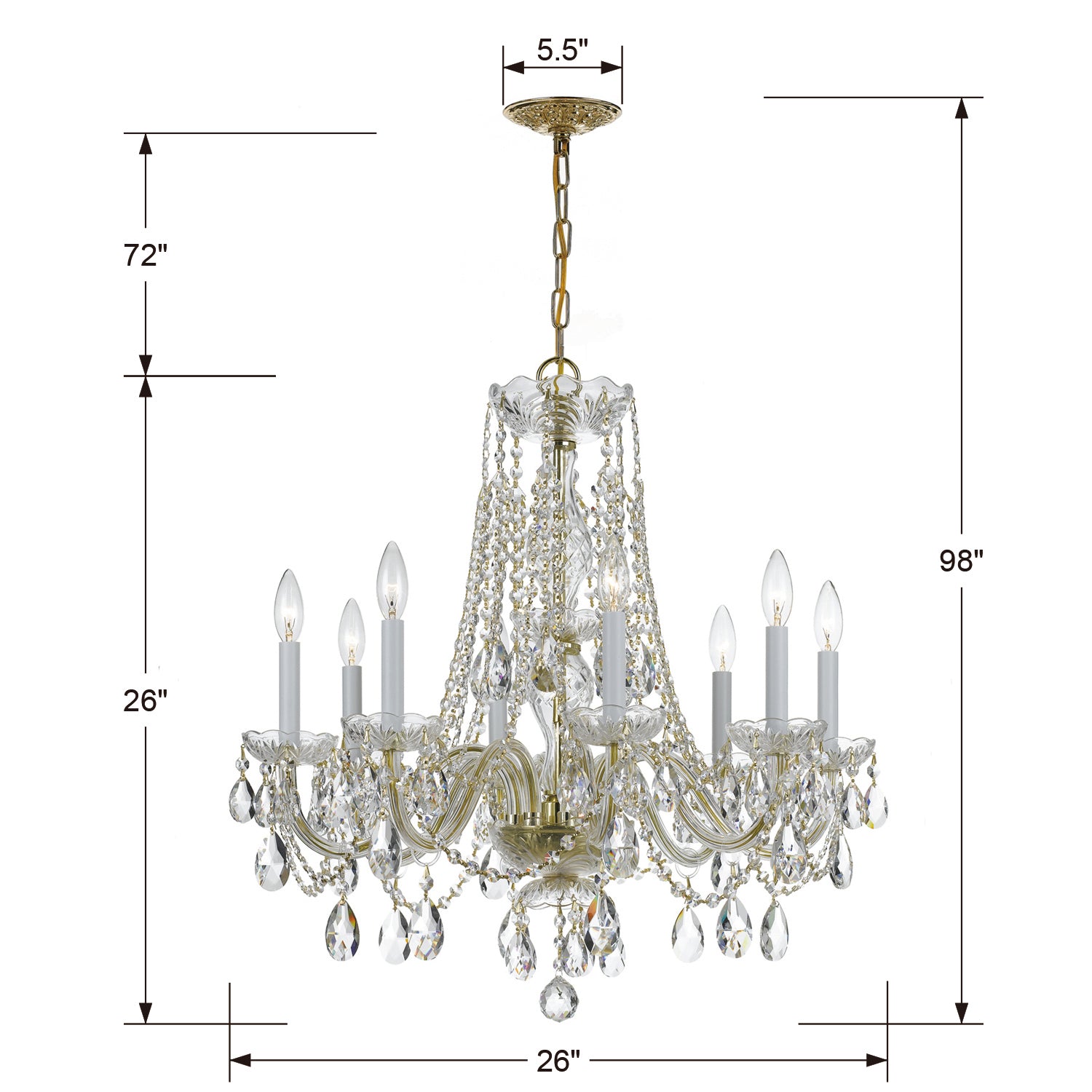Crystorama Traditional Crystal 1138 8-Light Chandelier