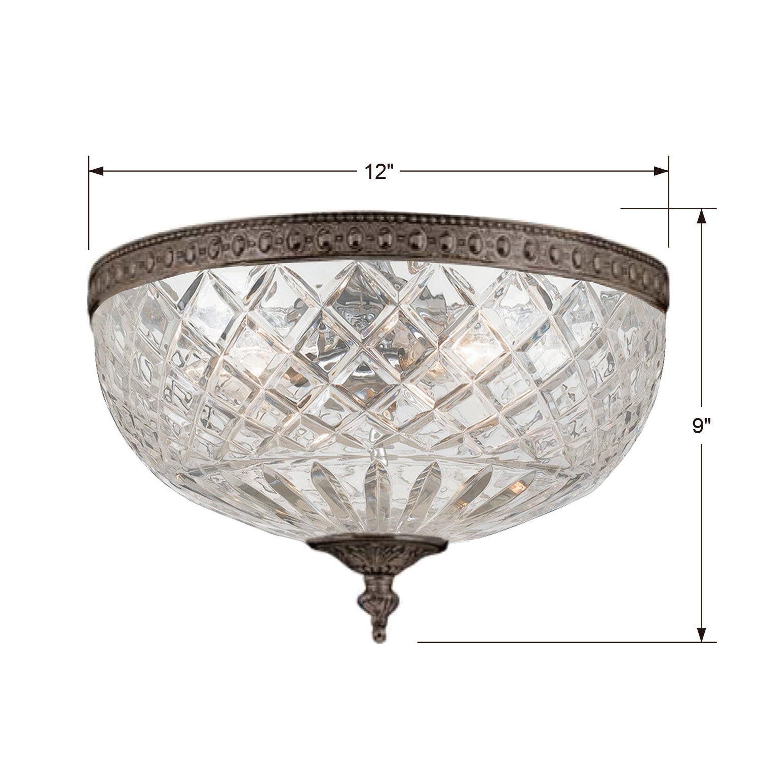 Crystorama Crystal 117 3-Light Flush Ceiling Mount