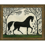 Silhouette Horse Facing Right Framed Print