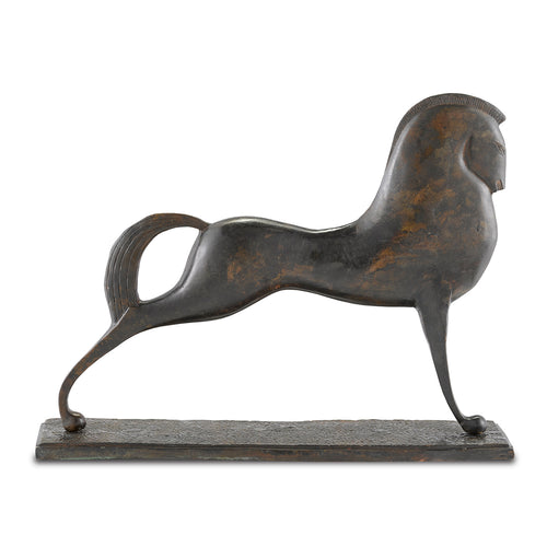 Currey & Co Assyrian Bronze Horse