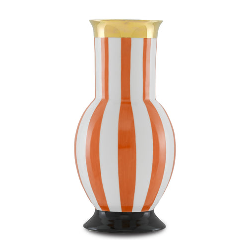 Currey & Co De Luca Coral Stripe Vase - Final Sale