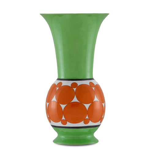 Currey & Co De Luca Green and Orange Vase - Final Sale