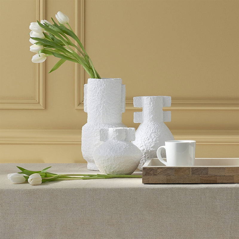 Currey & Co Aegean White Vase Set of 3