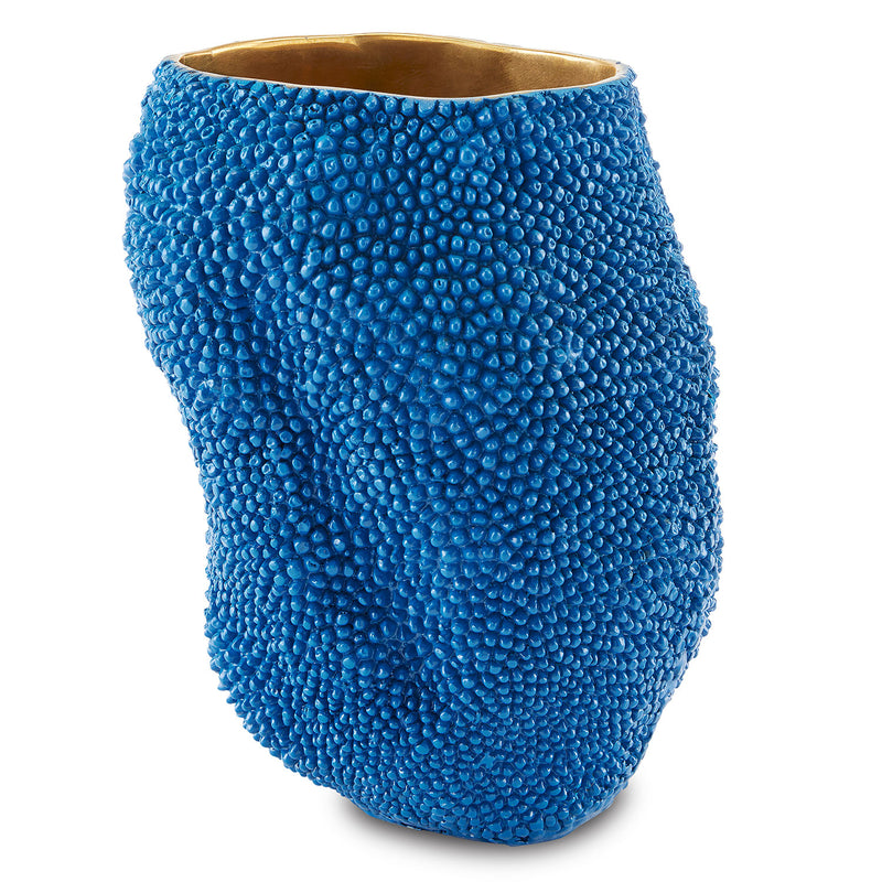 Currey & Co Jackfruit Vase Cobalt Blue