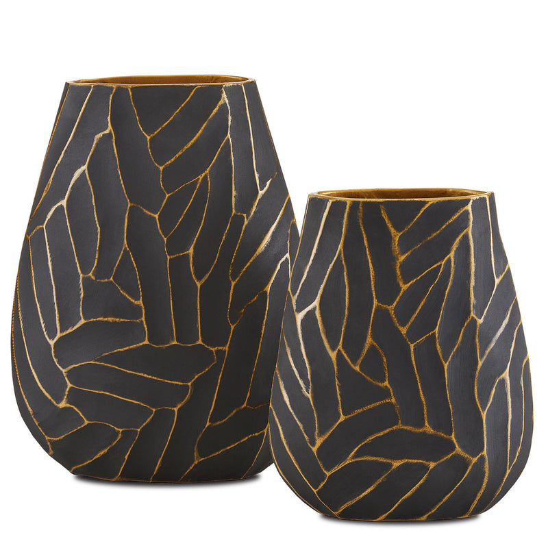 Currey & Co Anika Black Vase Set of 2