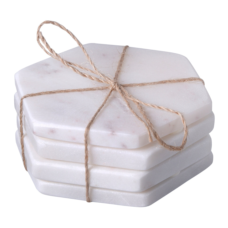 Zion Marble Hex Coaster Set of 4