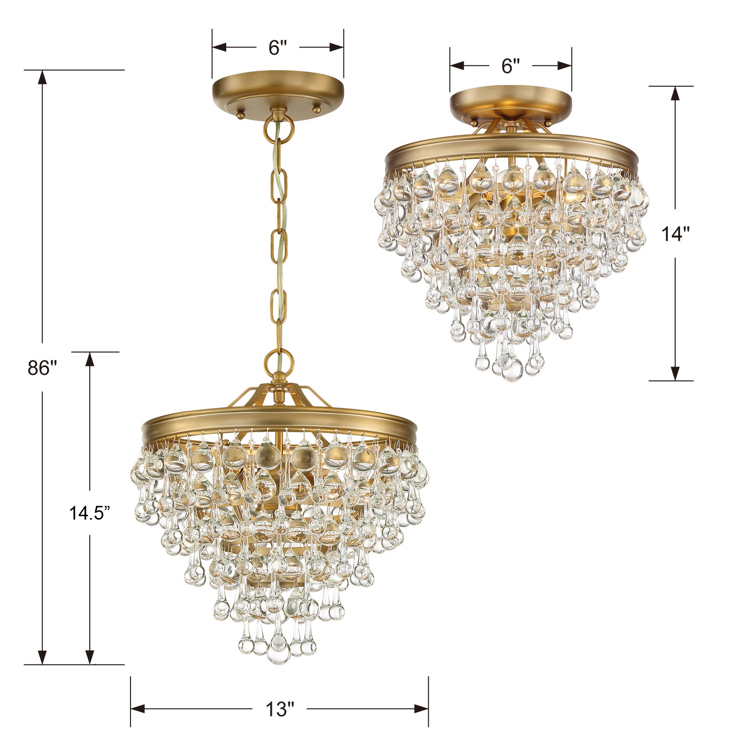 Crystorama Calypso 3-Light Mini Chandelier