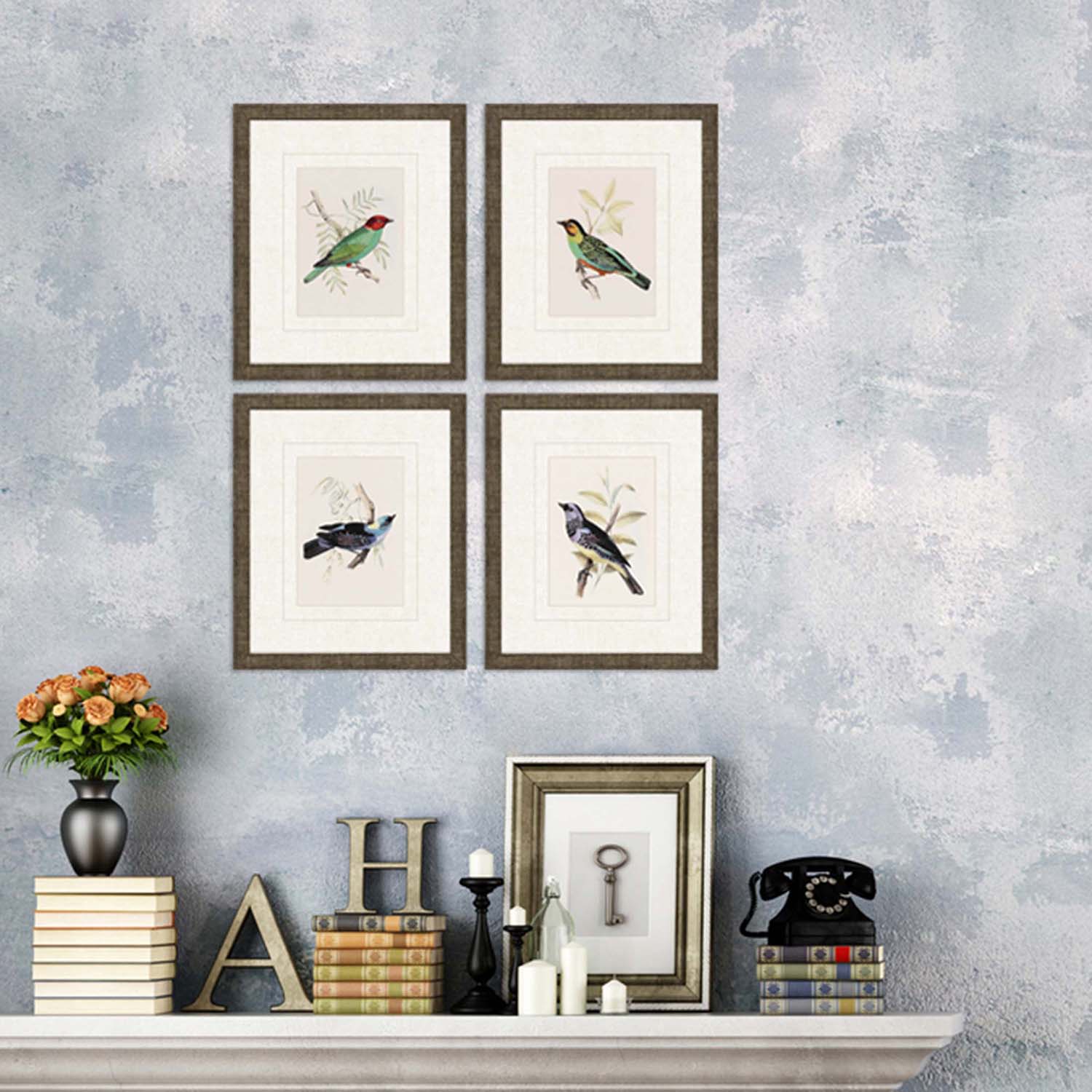 On Perch II Framed Art Set of 4