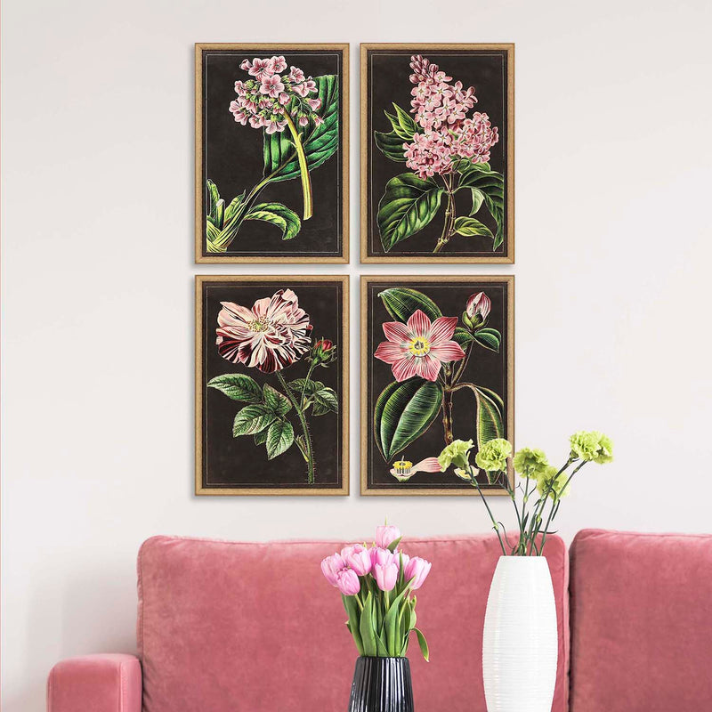 Mauve Botanicals Framed Art Set of 4