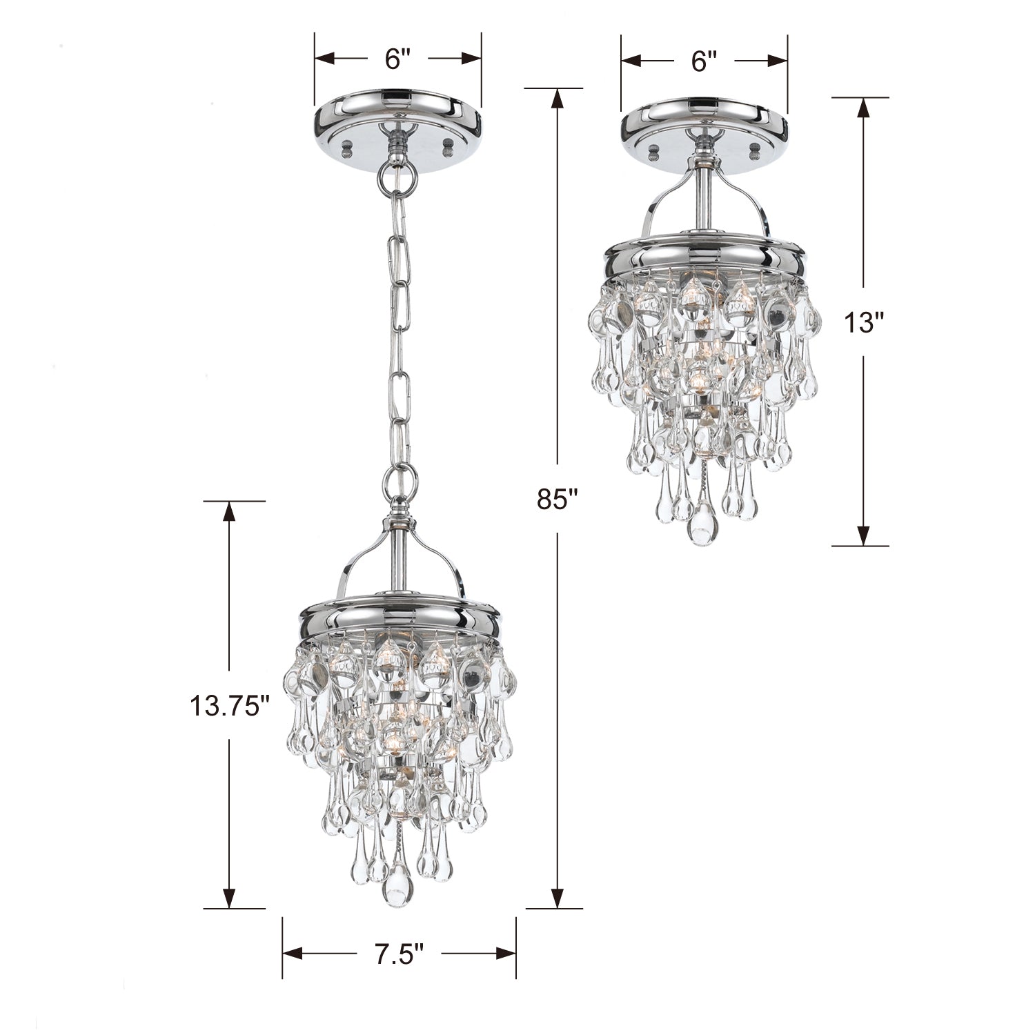Crystorama Calypso 1-Light Mini Chandelier