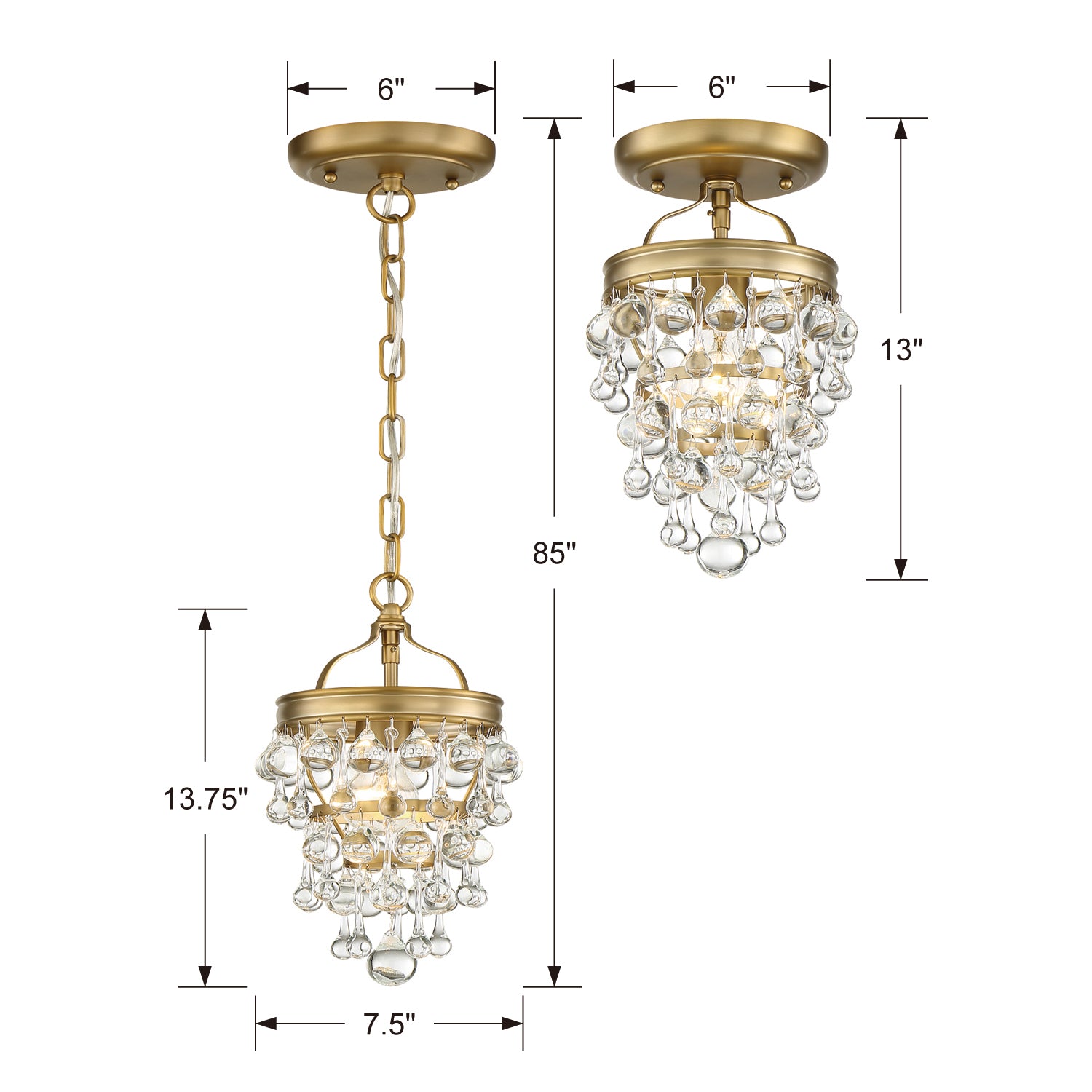 Crystorama Calypso 1-Light Mini Chandelier