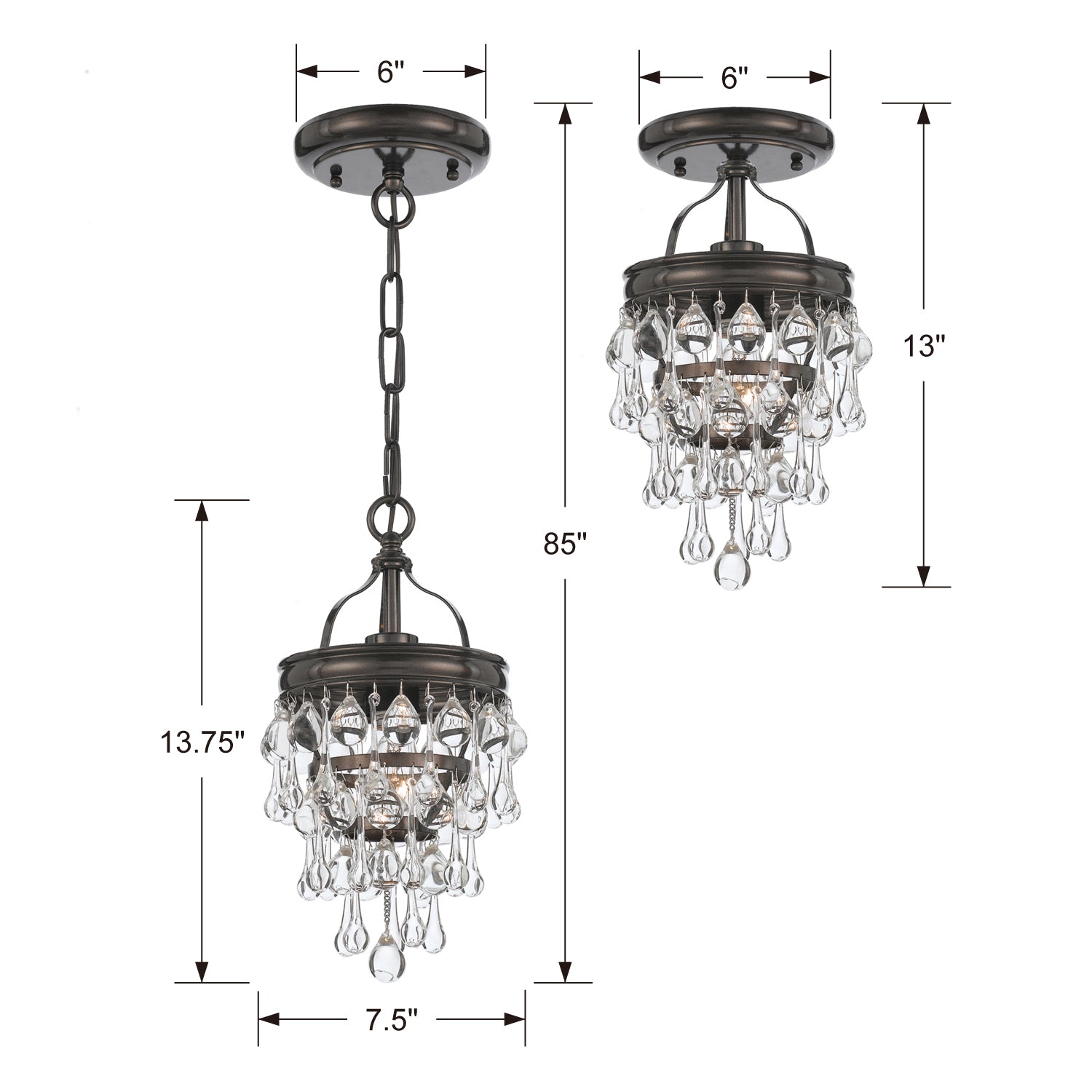 Crystorama Calypso 1-Light Mini Chandelier