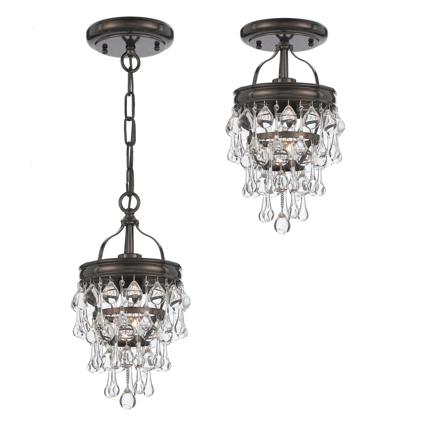 Crystorama Calypso 1-Light Semi Flush Ceiling Mount