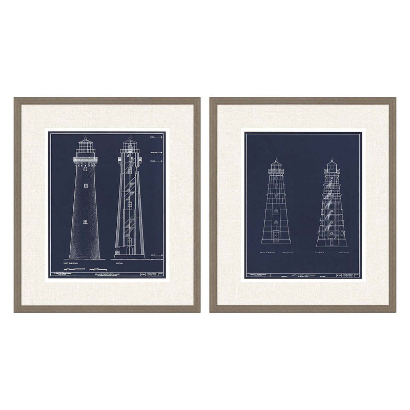 Langdon Lighthouse II Framed Art Set of 2