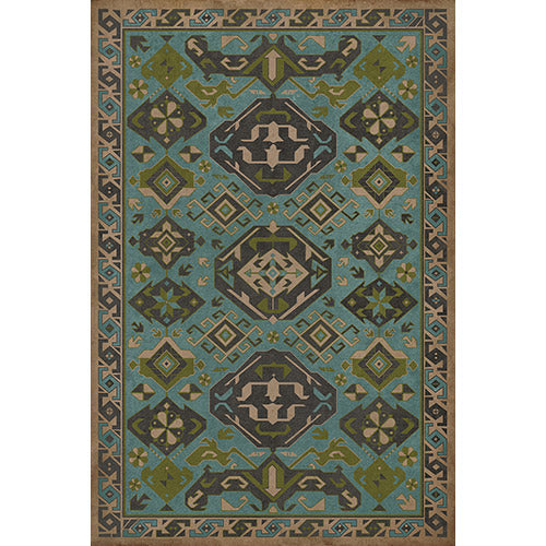 Traditional - Stone Blue Vinyl Floorcloth