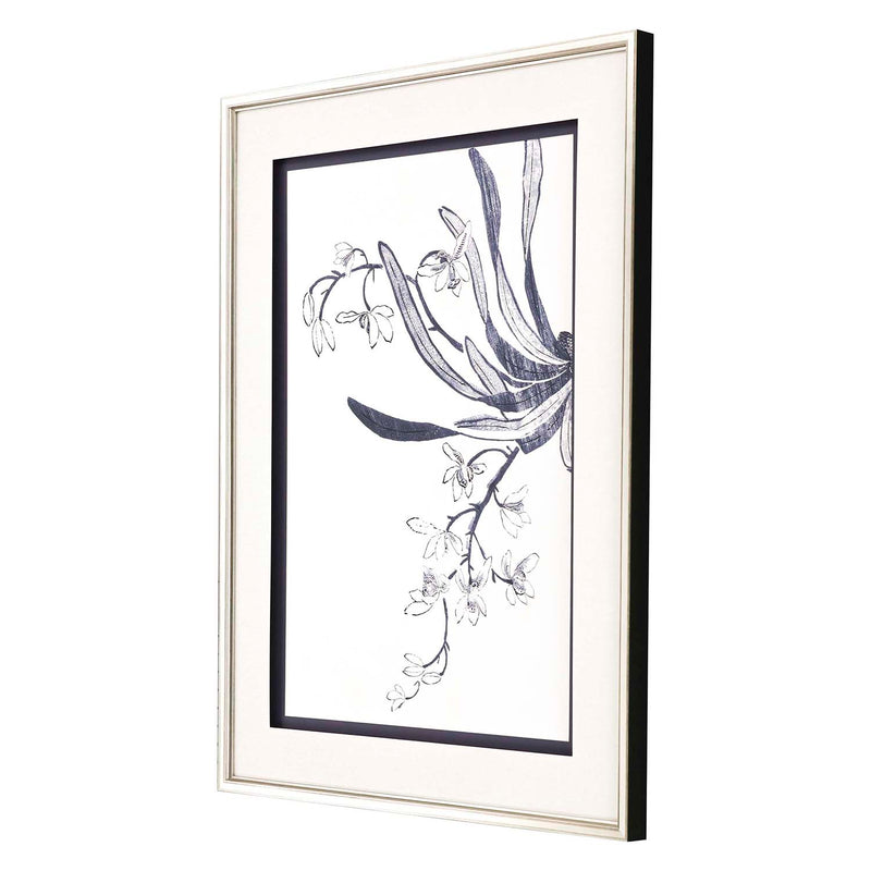 Oriental SchoolInk Wash Orchid Framed Art